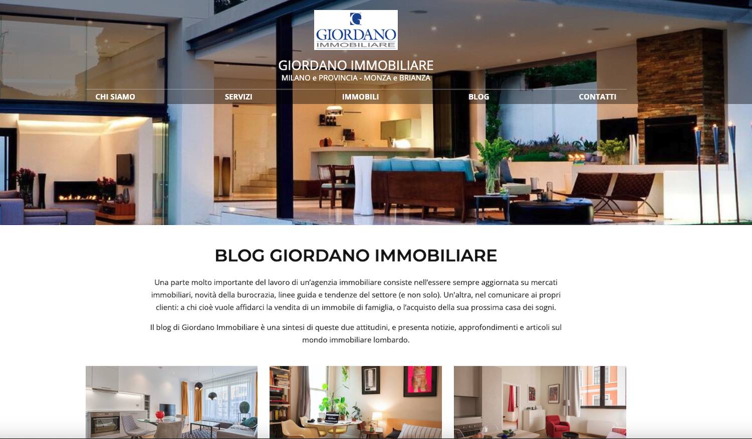 giordanoimmobiliare, generazione lead, manutenzione web, systemology